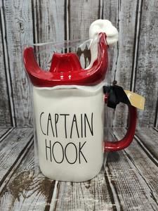 Rae Dunn Disney Captain Hook Mug With Hat Topper Lid Brand NEW with Tag